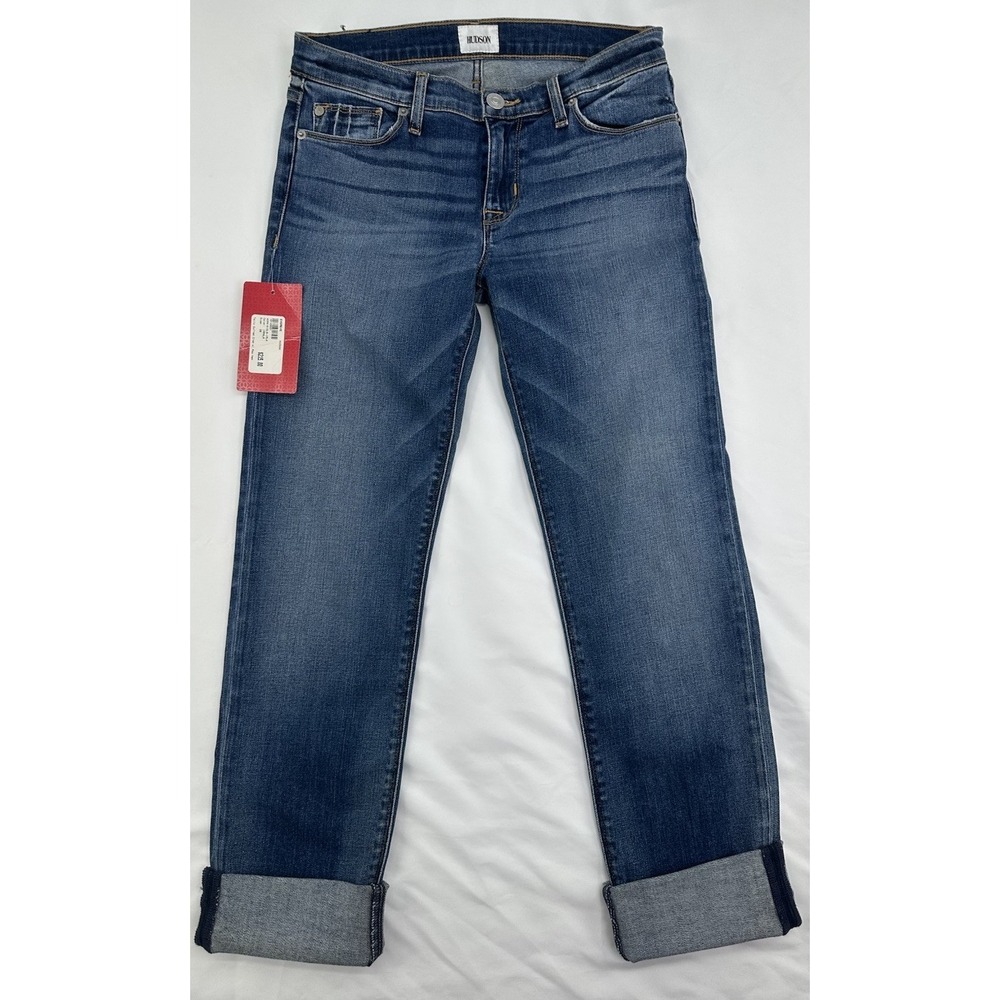 Hudson Womens Tally Deep Cuff Straight Leg‎ Regular Cropped Jeans Size 28 New